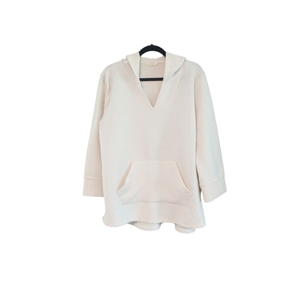 Westbound Womens L  Knit Top Off White V Neck  Pullover - Picture 1 of 3